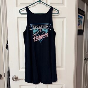 Wildfox Vacation Tank Dress/Coverup Graphic Print XS